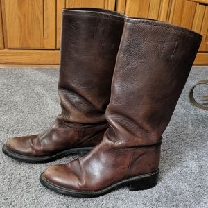 Handmade Italian Leather Moto Boots (Brown) 11 US
